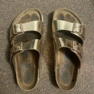 Rose gold Arizona style Birkenstock sandals - sz 39
